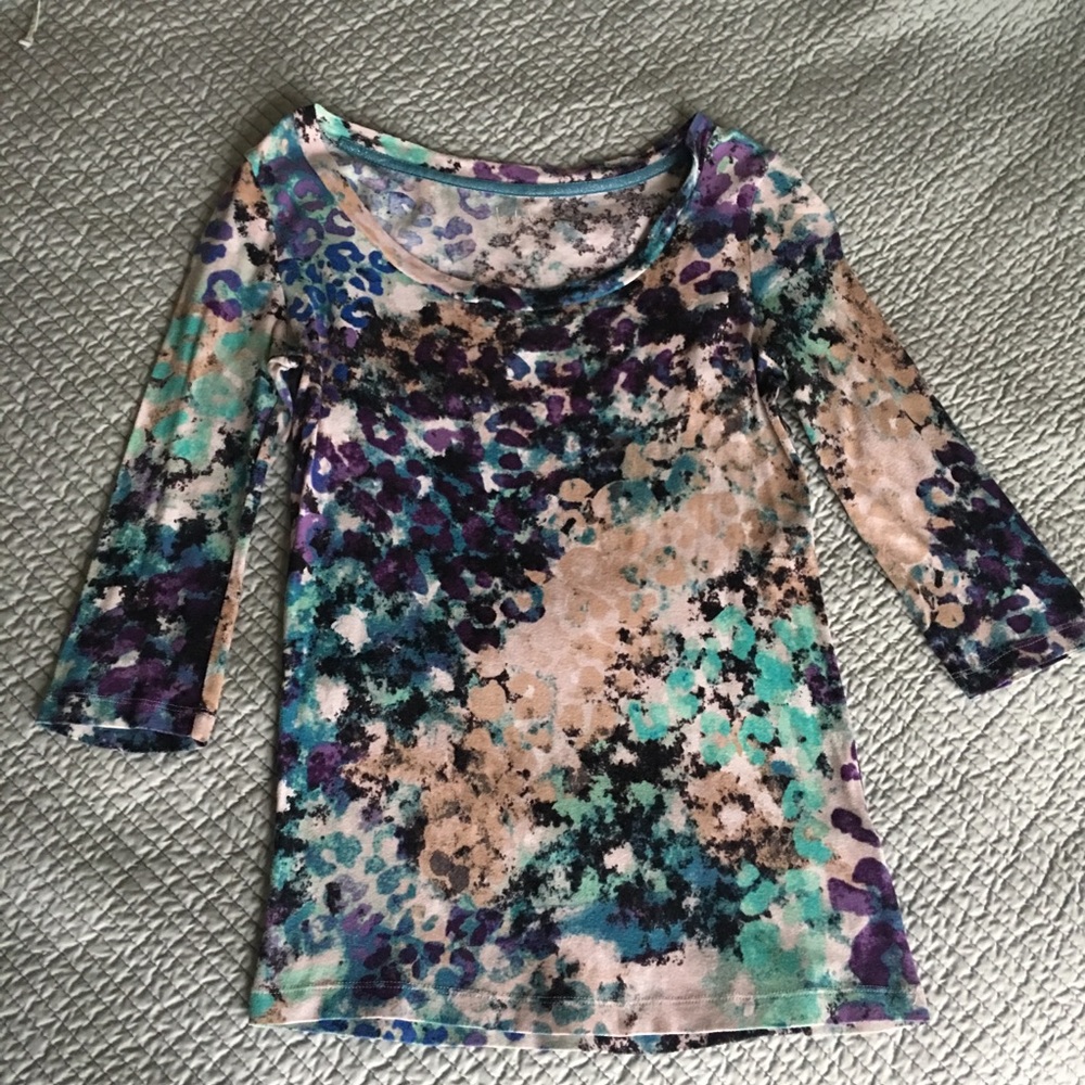 EUC Nicole Miller 3/4 Sleeve Top Size S